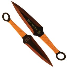 2 Piece Throwing Knife Black Gold Color BioHazard