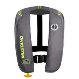 Mustang MIT 100 Inflatable Manual PFD - Gray/Flourescent Yellow-Green