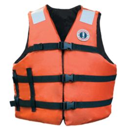 Mustang Adult Universal Fit Industrial Flotation Vest - 30"-52" Vest - Orange