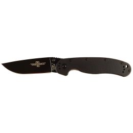 Ontario RAT1 Folder 3.625 in Black Blade Black GFN Handle