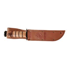 KA-BAR Full-Size Fixed USMC 7 in Black Blade Leather Handle