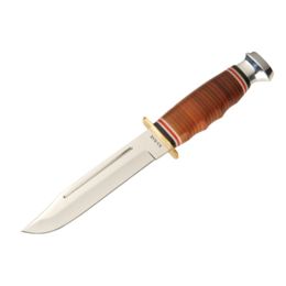 KA-BAR Bowie Marine Hunter Fixed 5.8 in Blade Leather Handle