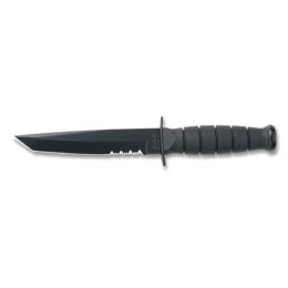 KA-BAR Tanto Fixed 5.25 in Black Combo Blade Kraton Handle