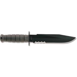 KA-BAR Fixed 8.0 in Black Combo Blade Kraton Handle