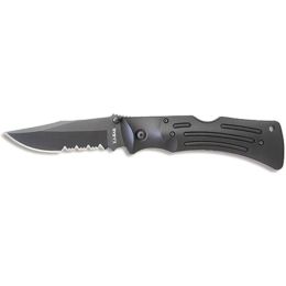 KA-BAR Mule Folder 3.88 in Black Combo Blade Zytel Handle