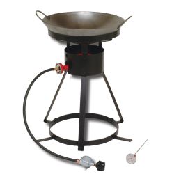 King Kooker 24WC-24in Outdoor Cooker w Steel Wok-2 Utensils