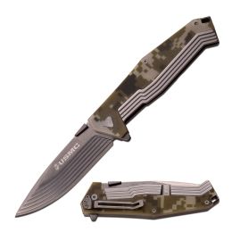 MTech US Marines Fldng Knf 4.75inw-Ti Bld and Camo G10 Hndl