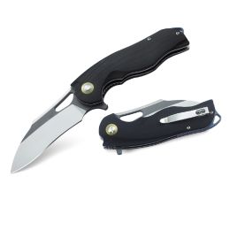 Bestech Rhino Folder 3.625 in Gray Satin Plain Black G-10