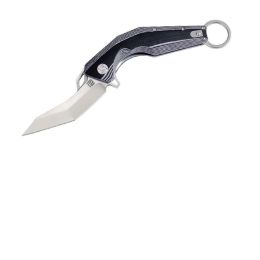 Artisan Cobra Folder 3.15 in D2 Black-White Curved G-10 Hndl