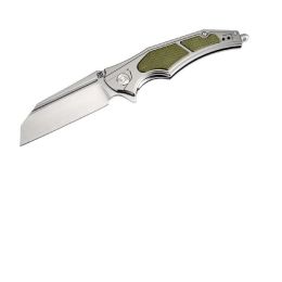 Artisan Apache Nomad Folder 3.82 in D2 Aluminum-Green G-10