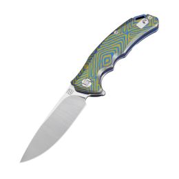 Artisan Tradition Folder 3.27 in Fancy Blue Titanium Handle