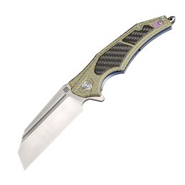 Artisan Apache Nomad Folder 3.82 in Fancy Green Titanium