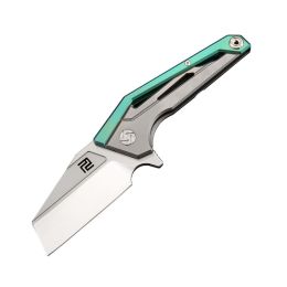 Artisan Ravine Folder 2.83 in M390 Blade Green Titanium Hndl