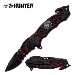 Master Assisted 3.50 in Blade Black-Red Aluminum Handle