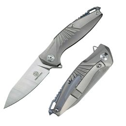 Defcon Mako S35VN Folder 3.5in Dark Gray Milled Titanium