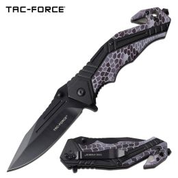 Tac-Force Assisted 3.5 in Blade Black Camo Aluminum Handle