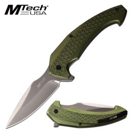 MTech Folder 3.25 in Blade Green Aluminum Handle