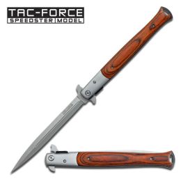 Tac-Force Assisted 5.5 in Blade Red Pakkawood Handle