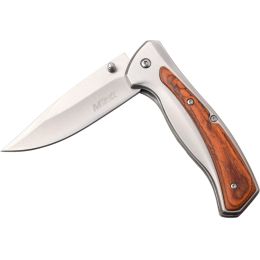 MTech Assisted 3.50 inch Blade Wood-Stainless Steel Handle