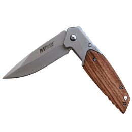 MTech Assisted 3.5 in Blade Zebra Wood Handle Tinite Bolster