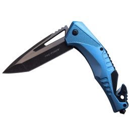 Tac-Force Assisted 3.75 in Blade Blue Anodized Aluminum Hndl