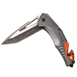 Tac-Force Assisted 3.75 in Blade Gray Anodized Aluminum Hndl