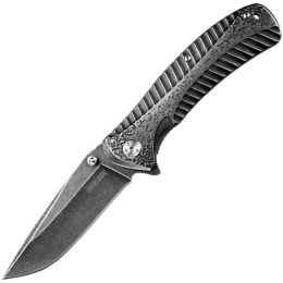 Kershaw Starter Assisted 3.4 in Blackwash Plain SS Handle