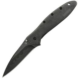 Kershaw Leek Assisted 3 in Blackwash Composite Plain SS Hndl