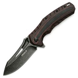 Proelia TX020 Folder 4in Black SW Drop Blade Black-Red G-10