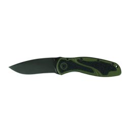 Kershaw Blur Assisted 3.38 in Black Plain Olive Aluminum